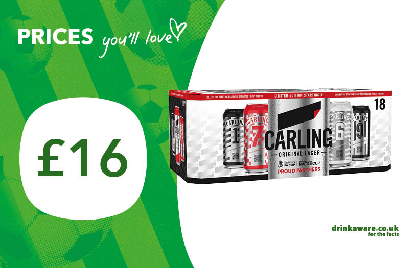 Carling 18-pack - £16