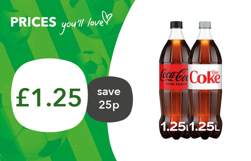 Coca-Cola 1.25L - £1.25, save 25p